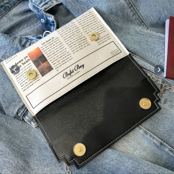 🌷3X HP 🌷 Brand New Envelope Women Newspaper Clutch Chain Purse Crossbody Mes… - Picture 7 of 17